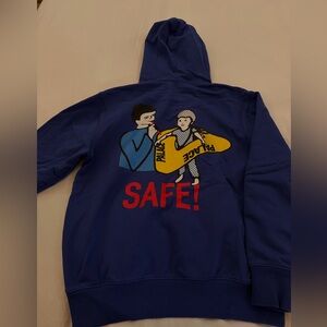 PALACE Navy Hoodie with Logo Detail